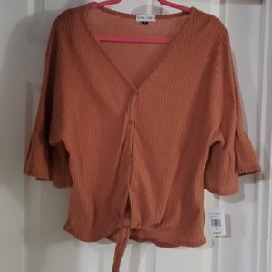 NWT Blush button up with front tie. Cute